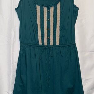 Converse Sleeveless Dress Womens Medium Teal Ruffle Lace Y2K Skater One Star